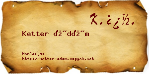 Ketter Ádám névjegykártya